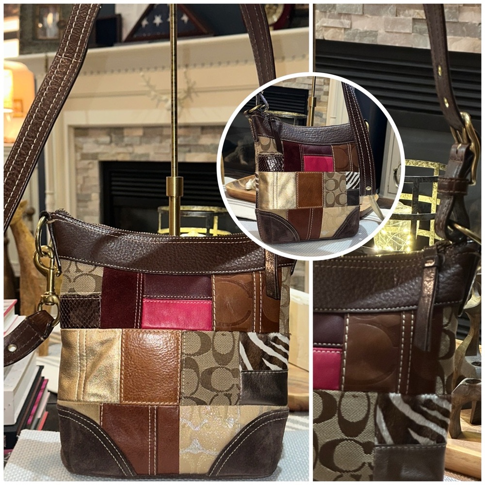 Authentic Coach Vintage Signature Patchwork Shoulder Bag in Beautiful Condition